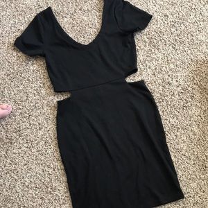 Black cutout side dress